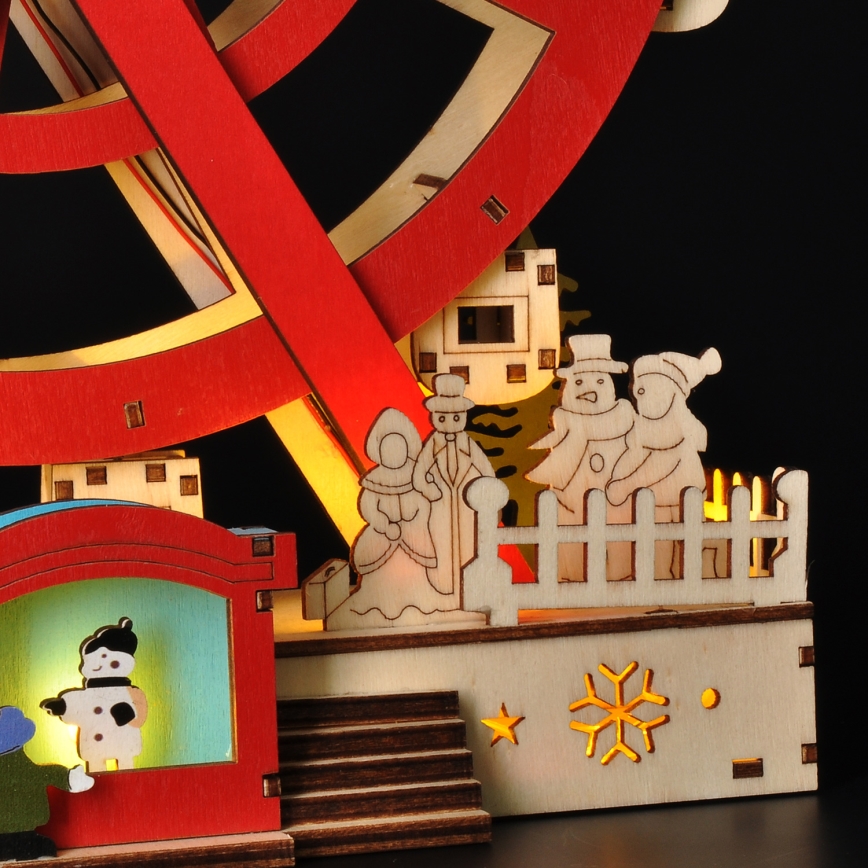 LED karácsonyi dekoráció LED/2xAA/meleg fehér körhinta