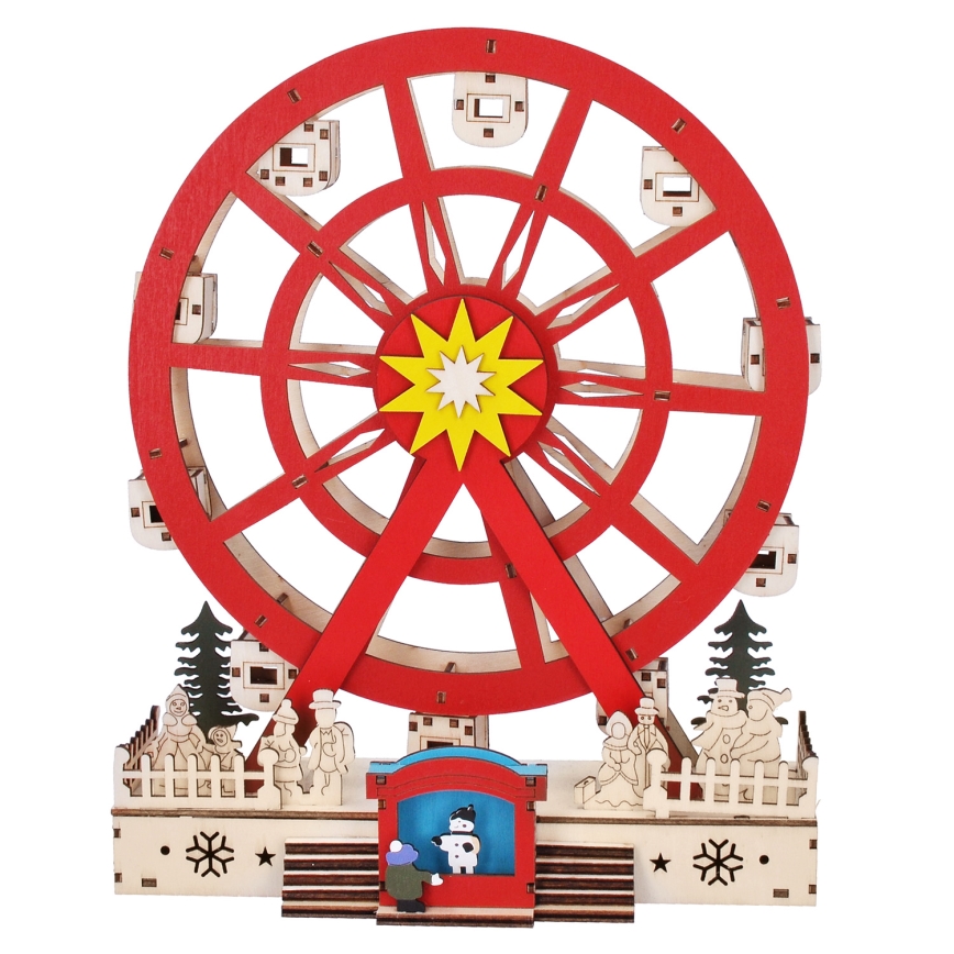 LED karácsonyi dekoráció LED/2xAA/meleg fehér körhinta