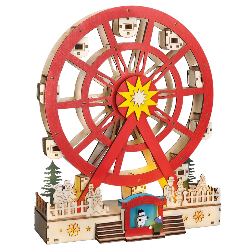 LED karácsonyi dekoráció LED/2xAA/meleg fehér körhinta