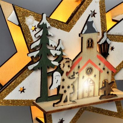 LED karácsonyi dekoráció 10×LED/2×AA kométa