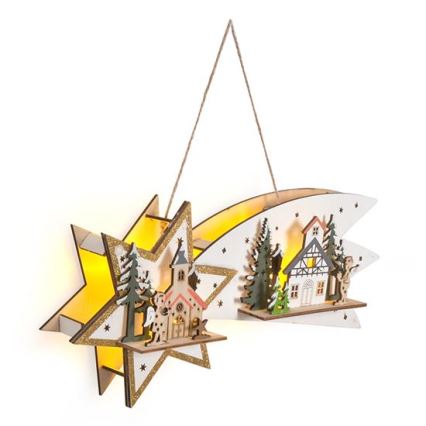 LED karácsonyi dekoráció 10×LED/2×AA kométa