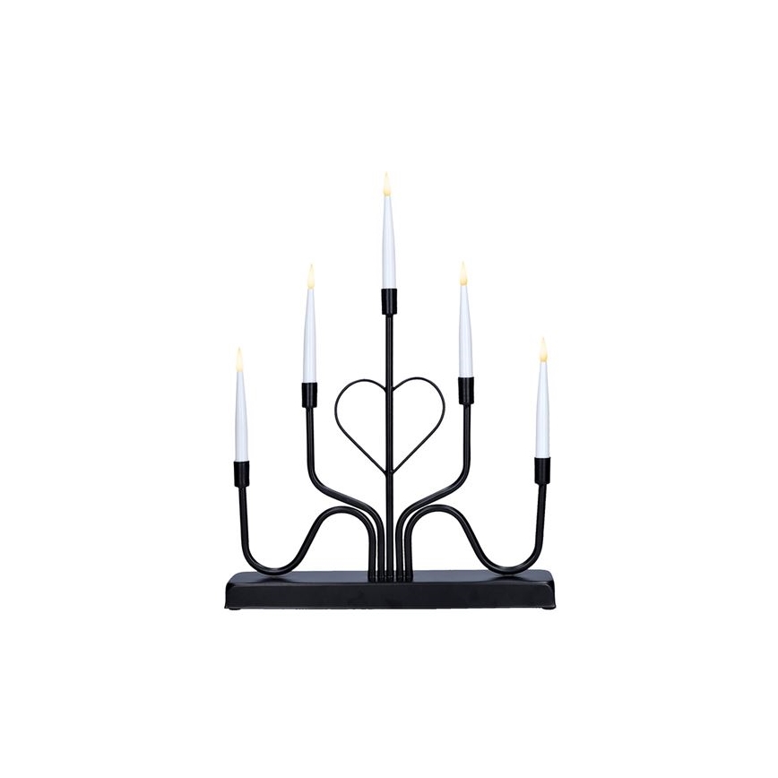 LED karácsonyi gyertyatartó 5xLED/2xAA meleg fehér