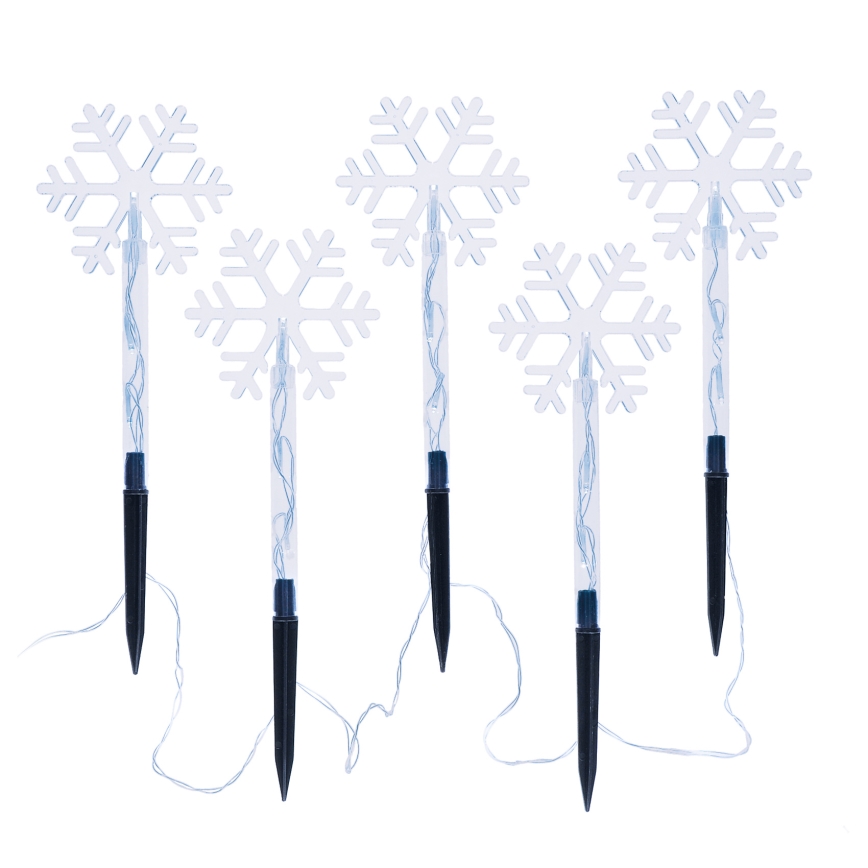 KÉSZLET 5x LED kültéri Karácsonyi lámpa LED/3xAA/hideg fehér IP44