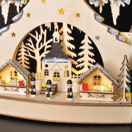 LED karácsonyi dekoráció LED/2xAA/meleg fehér fa