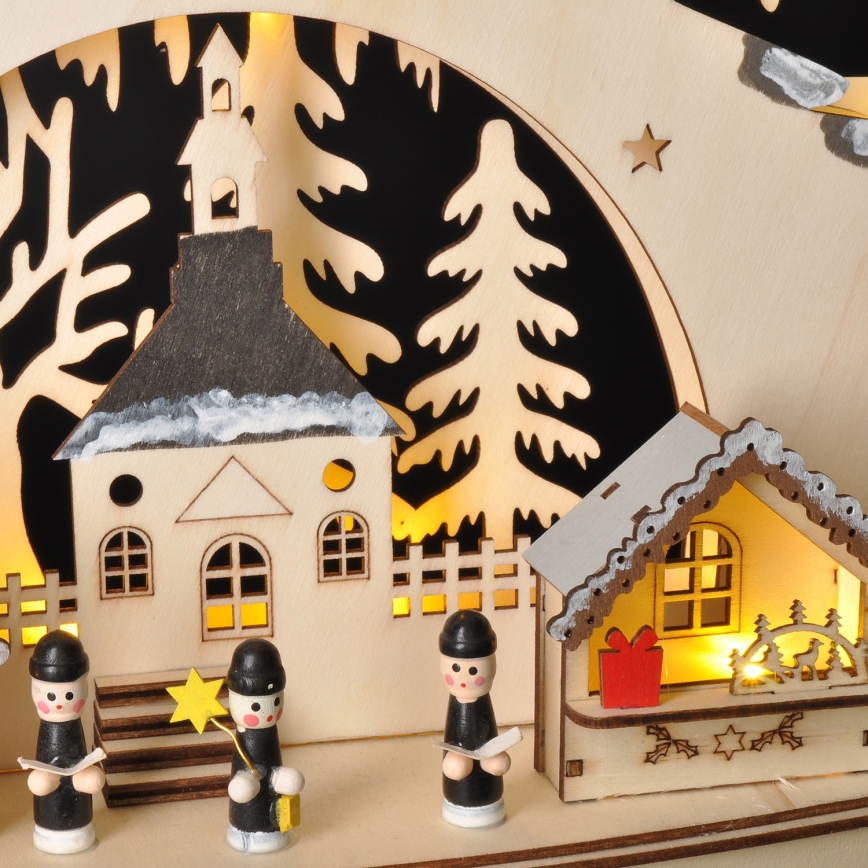 LED karácsonyi dekoráció LED/2xAA/meleg fehér fa