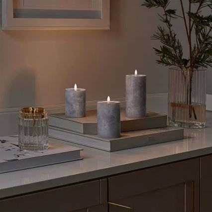 3 darabos LED gyertya készlet, LED/2×AA, meleg fehér