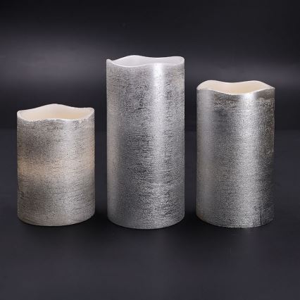 3 db LED gyertyaszett, LED/3xAAA, meleg fehér