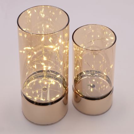 SZETT 2x LED karácsonyi fényfüzér 20xLED+10xLED/2xAA+3xAA meleg fehér
