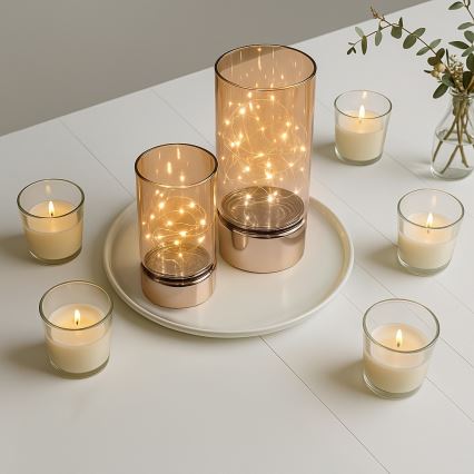 SZETT 2x LED karácsonyi fényfüzér 20xLED+10xLED/2xAA+3xAA meleg fehér