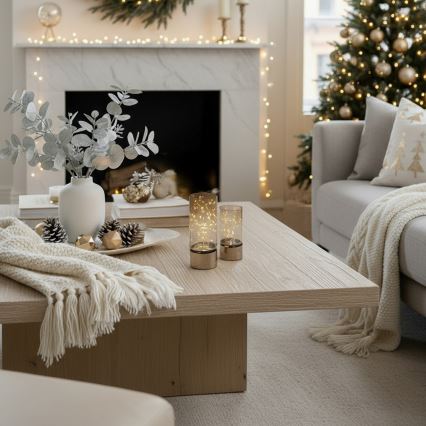 SZETT 2x LED karácsonyi fényfüzér 20xLED+10xLED/2xAA+3xAA meleg fehér