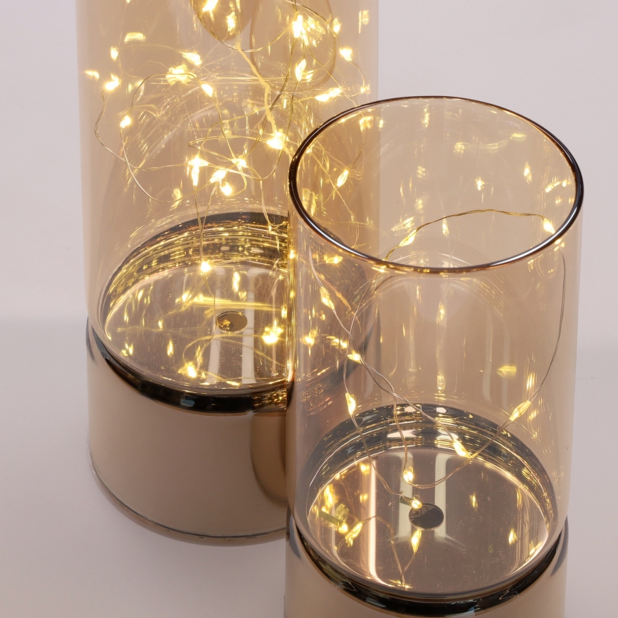 SZETT 2x LED karácsonyi fényfüzér 20xLED+10xLED/2xAA+3xAA meleg fehér