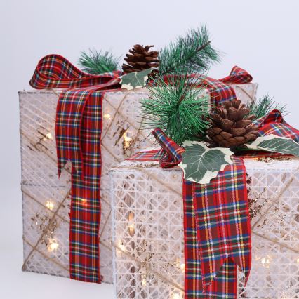 SZETT 3x LED karácsonyi ajándék 48xLED/3,6W/230V IP44 meleg fehér