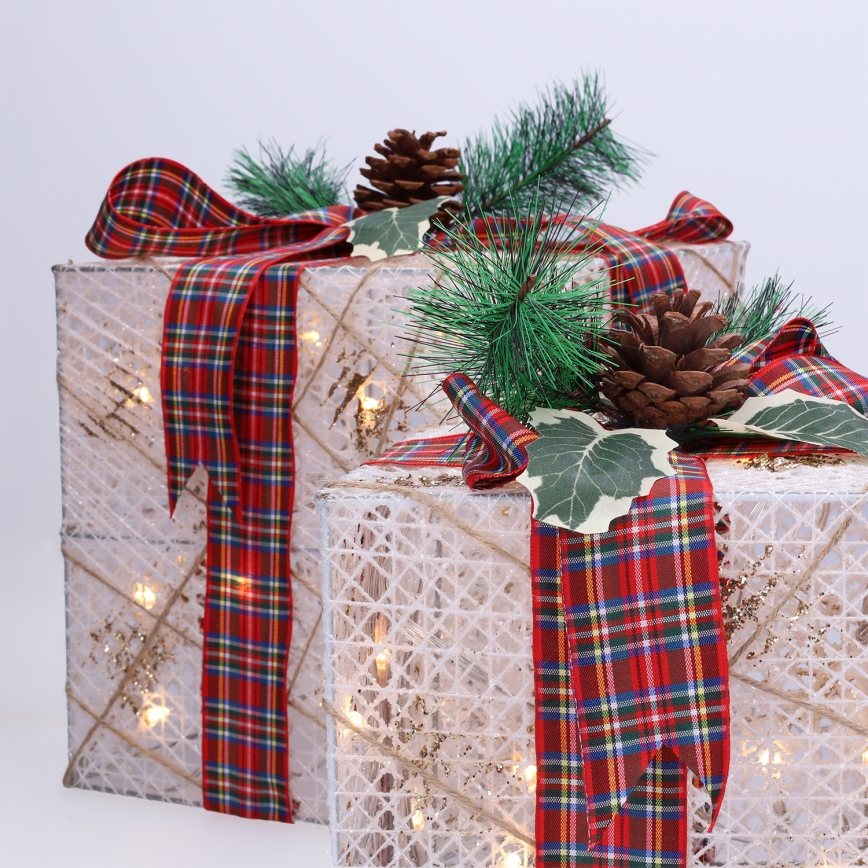 SZETT 3x LED karácsonyi ajándék 48xLED/3,6W/230V IP44 meleg fehér