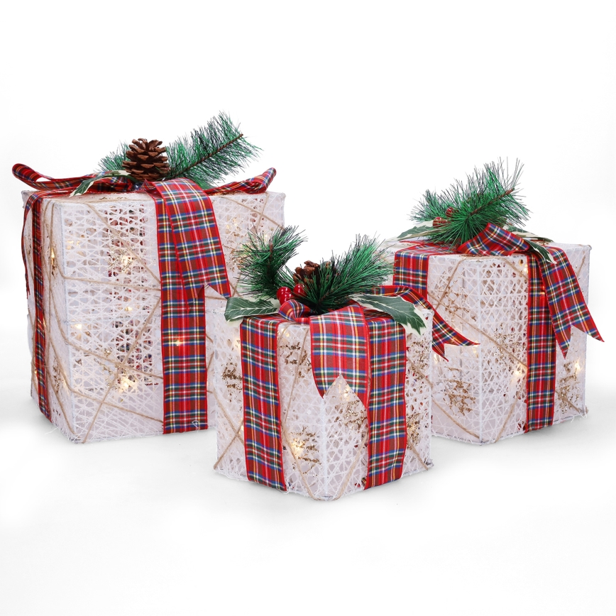 SZETT 3x LED karácsonyi ajándék 48xLED/3,6W/230V IP44 meleg fehér