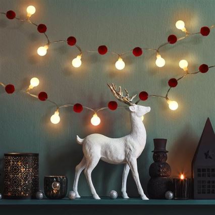 LED  fényfüzér 20xLED/2xAA 1,8 m meleg fehér