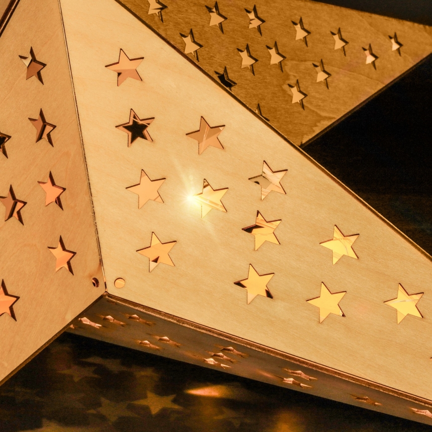 LED karácsonyi dísz 20xLED/2xAA meleg fehér bézs csillag