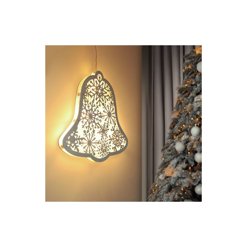 LED karácsonyi dísz 9xLED/2xAA meleg fehér csengő