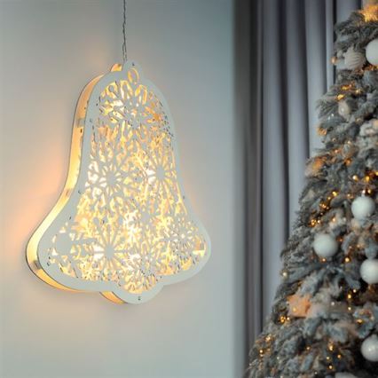 LED karácsonyi dísz 9xLED/2xAA meleg fehér csengő