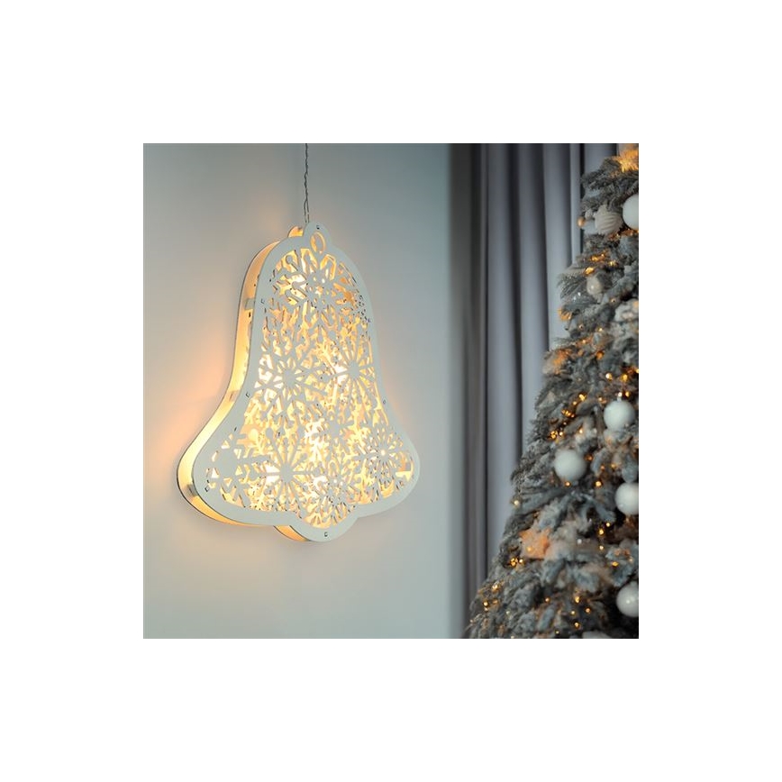 LED karácsonyi dísz 9xLED/2xAA meleg fehér csengő