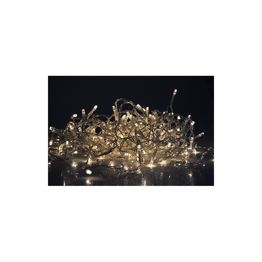 LED kültéri fényfüggöny, 120 LED, 8 világítási mód, 9 m, IP44, meleg fehér