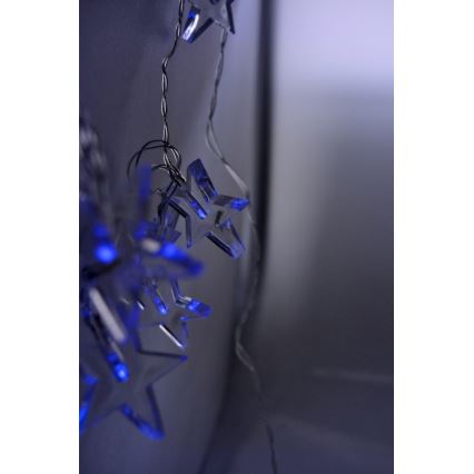 LED Karácsonyi lánc 10xLED/2xAA 1,5m csillagok kékfény