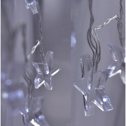 LED Karácsonyi lánc 10xLED/2xAA 1,5m csillagok, fehér fény