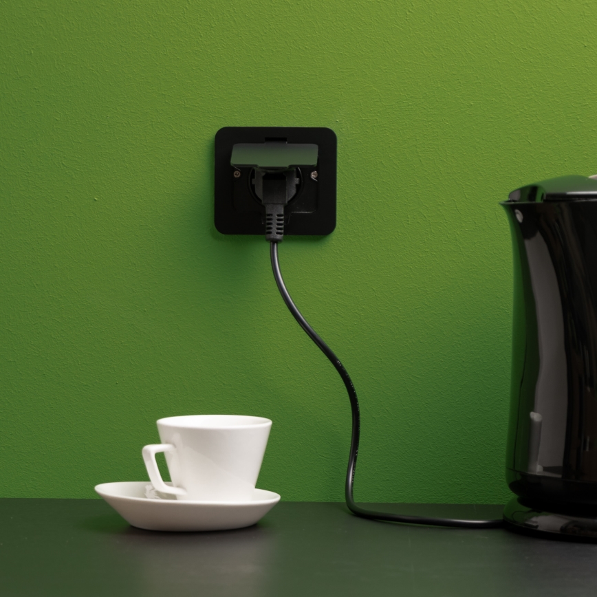 Kültéri beépített padló aljzat IP55 fekete négyszögletes