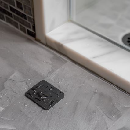 Kültéri beépített padló aljzat IP55 fekete négyszögletes