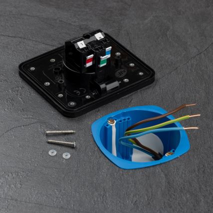 Kültéri beépített padló aljzat IP55 fekete négyszögletes