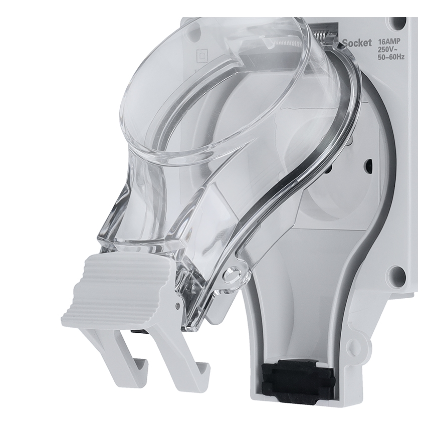 IP66 védettségű aljzat kapcsolóval, 230V/16A – nedves helyiségekhez