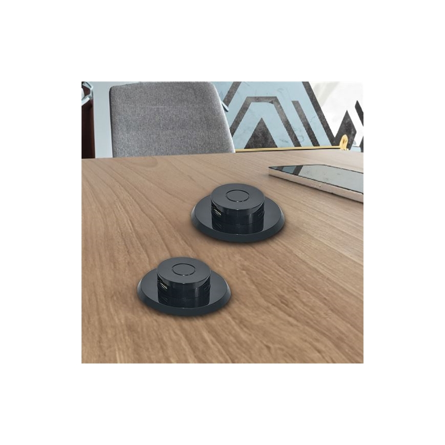 Beépített USB töltő USB A+C fekete