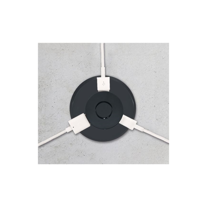 Beépített USB töltő USB A+C fekete