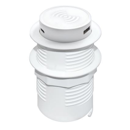 Beépített vezeték nélküli töltő + USB A+C fehér