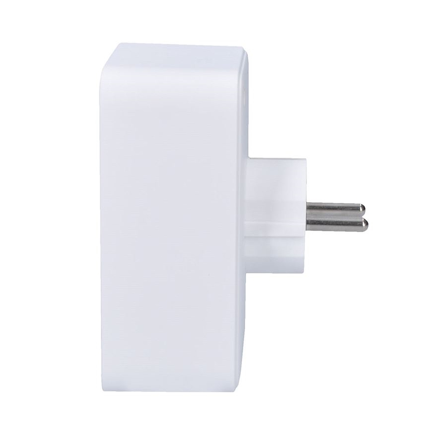 Hálózati elosztó 1×16 A + 2×2,5 A, 2× USB (A és C) töltővel, fehér