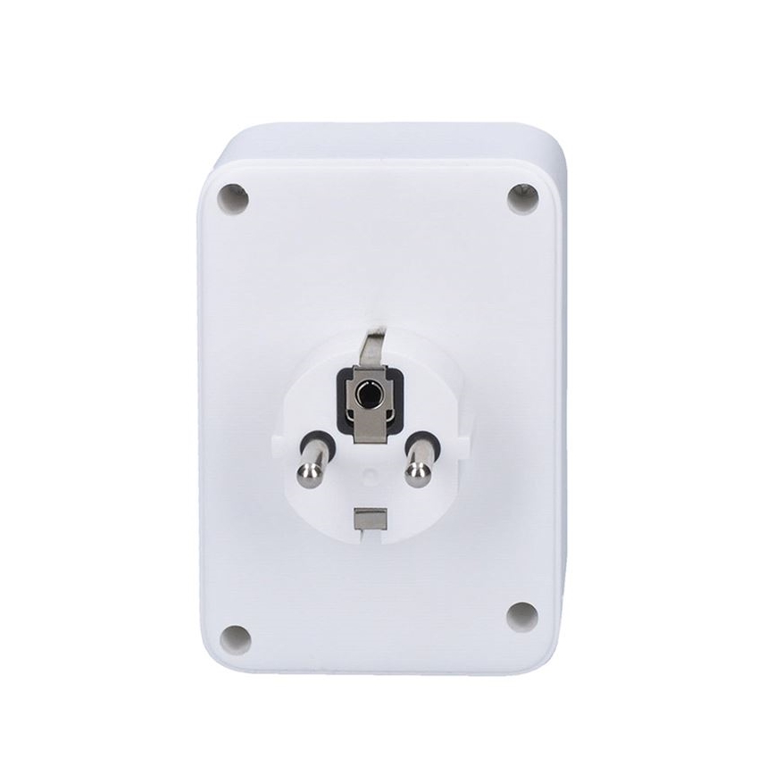 Hálózati elosztó 1×16 A + 2×2,5 A, 2× USB (A és C) töltővel, fehér