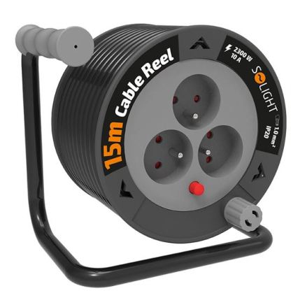 Dobon lévő, 3 aljzatú, 12 m hosszú hosszabbító kábel