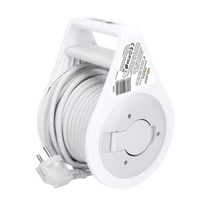 Kábeldobos hosszabbító 2 aljzattal + USB A és C, 10 m