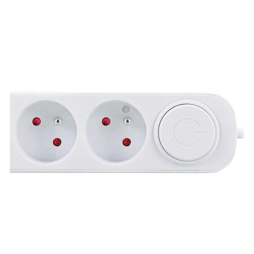Hosszabbítókábel kapcsolóval, 3 aljzattal, USB A és USB-C töltéssel, 5 m