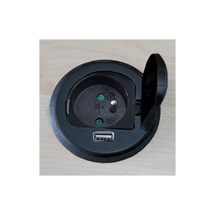 Beépített USB aljzat fedéllel 230V