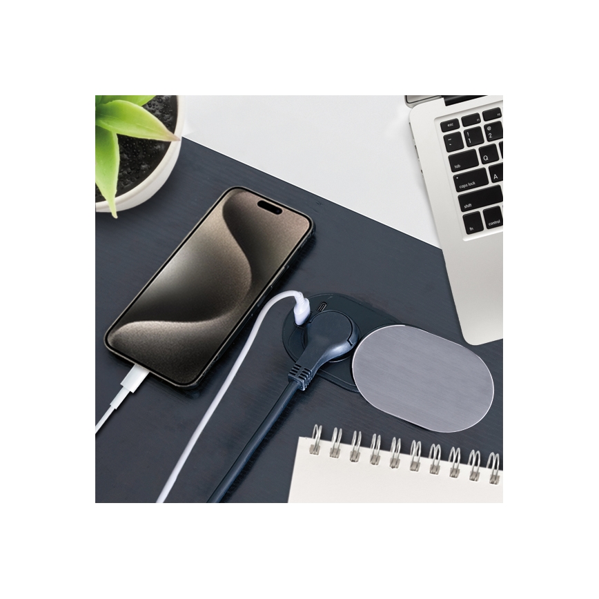 Beépíthető aljzat 1x 230V + USB A+C