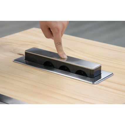 Asztallapra szerelhető konnektoroszlop 3x230V + USB-A + USB-C