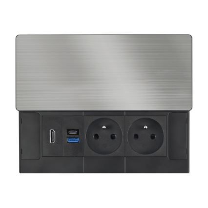 Beépíthető konnektor 20W, 2 aljzattal + USB-A + USB-C + HDMI