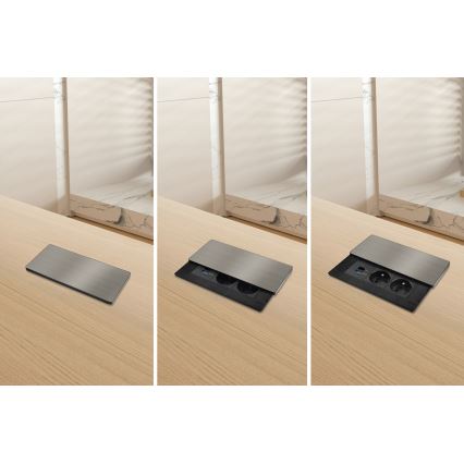 Beépíthető konnektor 65W, 2 aljzat + USB-A + USB-C