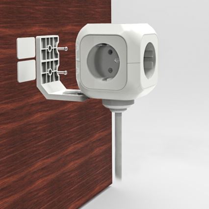 Hosszabbító - kocka, 4 konnektor 230V + 2x USB max. 2400mA, vezeték 2m