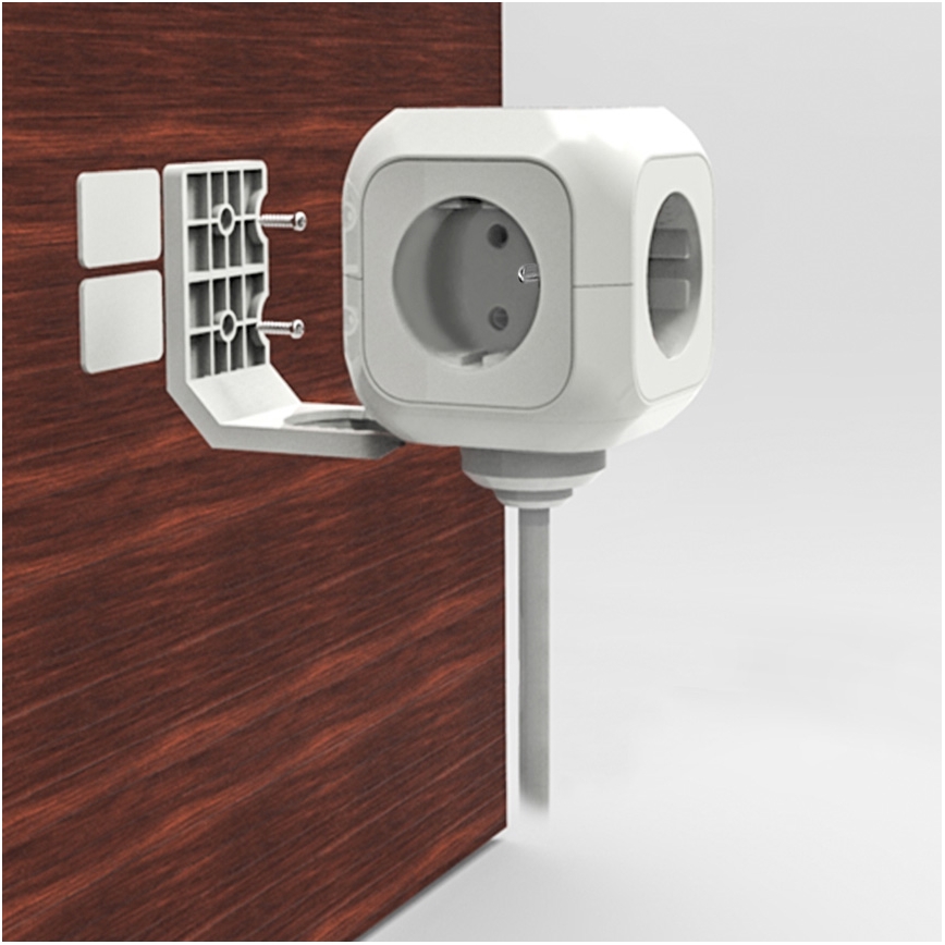 Hosszabbító - kocka, 4 konnektor 230V + 2x USB max. 2400mA, vezeték 2m