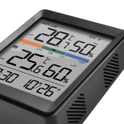 Időjárás-állomás ébresztőórával 2xAAA + 2xAAA fekete