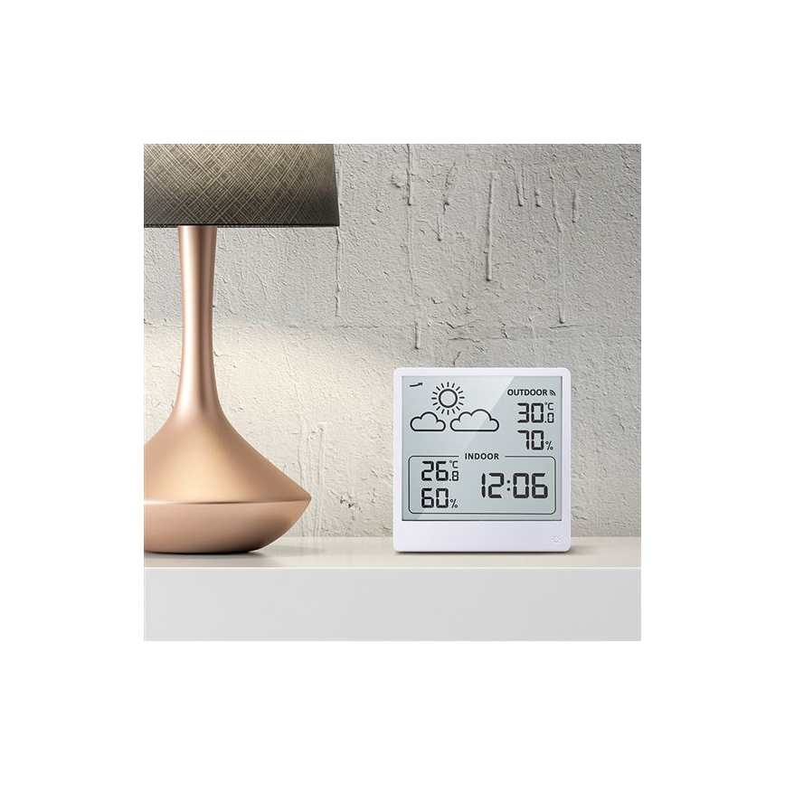 Digitális hőmérő 5V/2xAAA + 2xAAA fehér