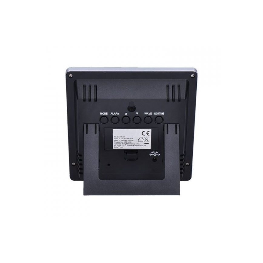 Meteorológiai állomás LCD kijelzővel 230V/2xAAA + 2xAAA fekete