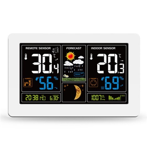 Solight TE81W - Meteorológiai állomás LCD kijelzővel USB töltés fehér