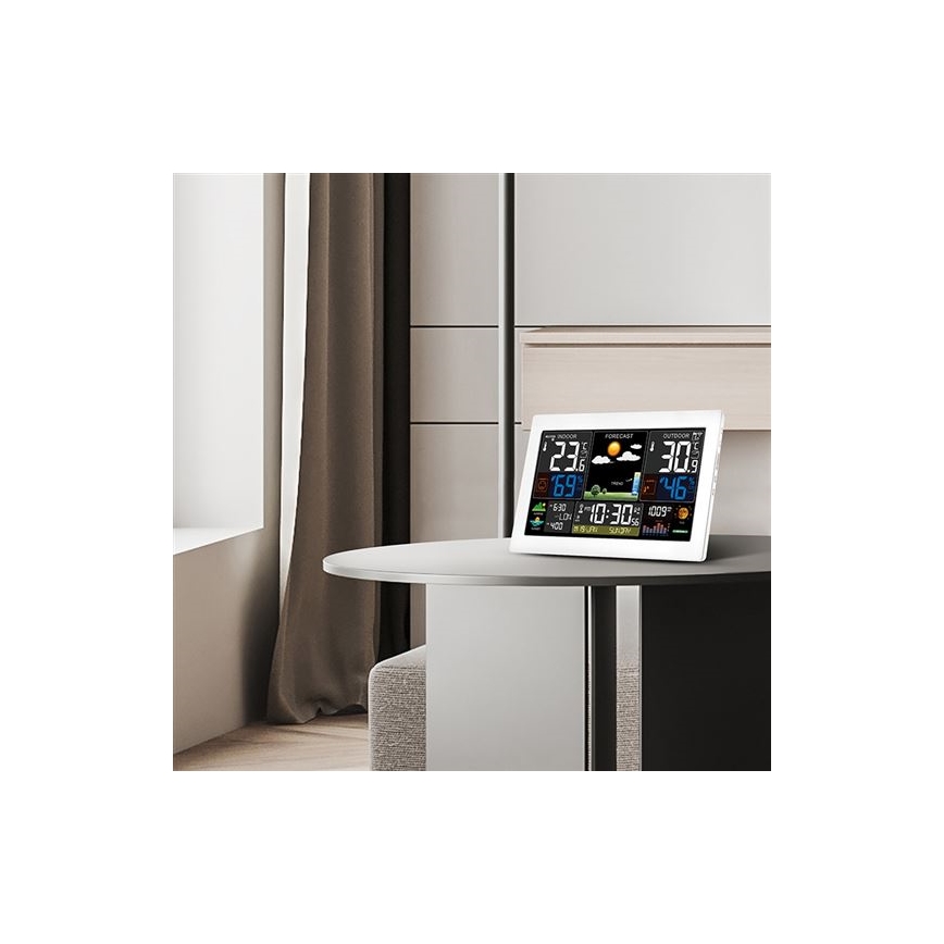 Színes LCD-kijelzős időjárásállomás 5V/2xAA + 2xAA